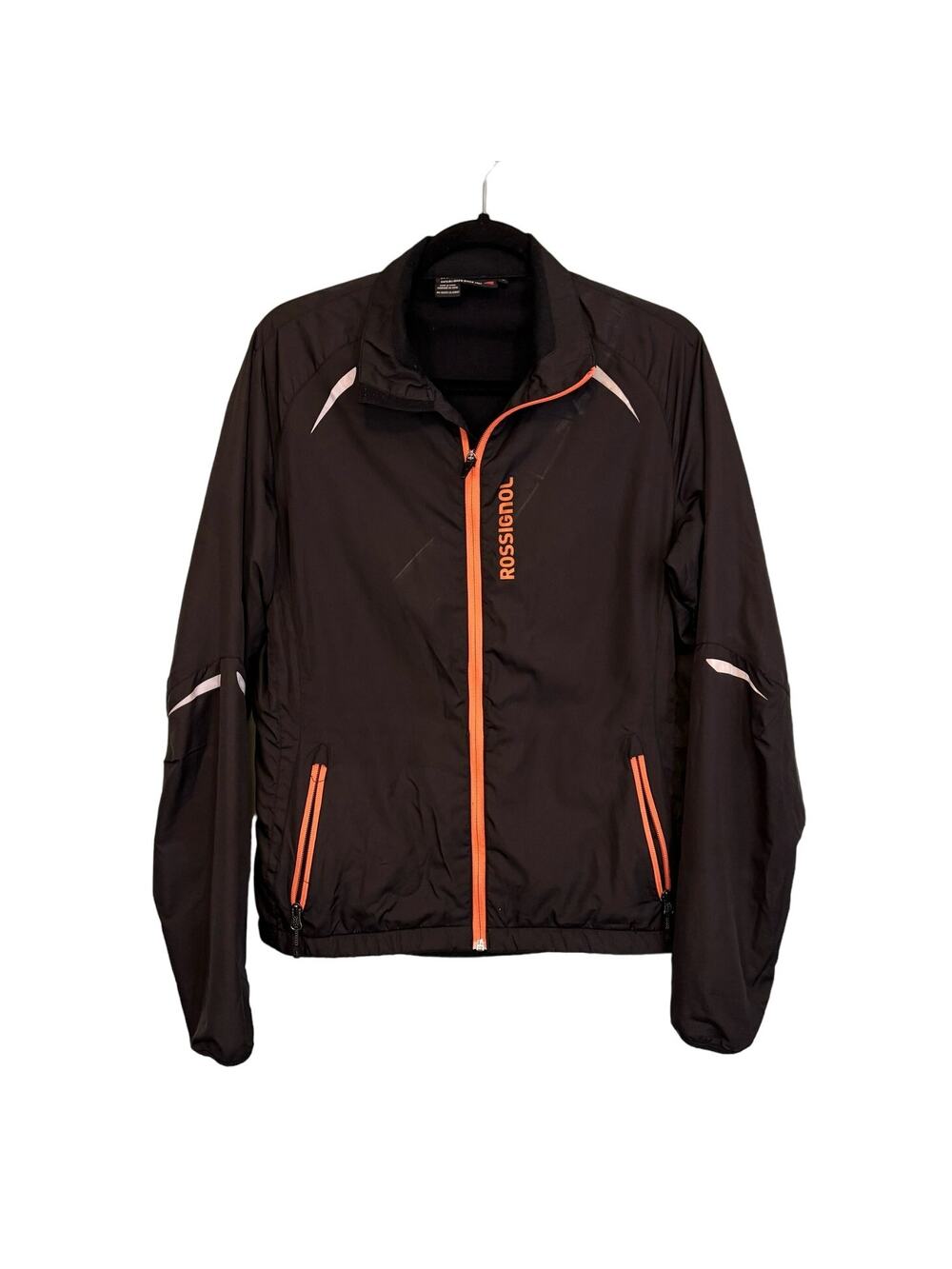 Rossignol Windbreaker Jacket Mens M Black Outdoor Hiking Gorpcore Mountain Gear